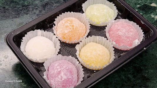 Mochi trái cây 6 vị : Dưa gang, dừa, dứa, dâu, chanh dây, xoài