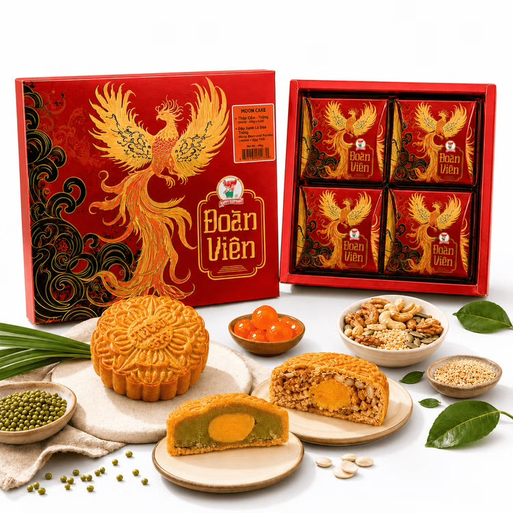 BANH TRUNG THU - Moon Cake Mung Bean-Panda Leaves (Tolk) 480g