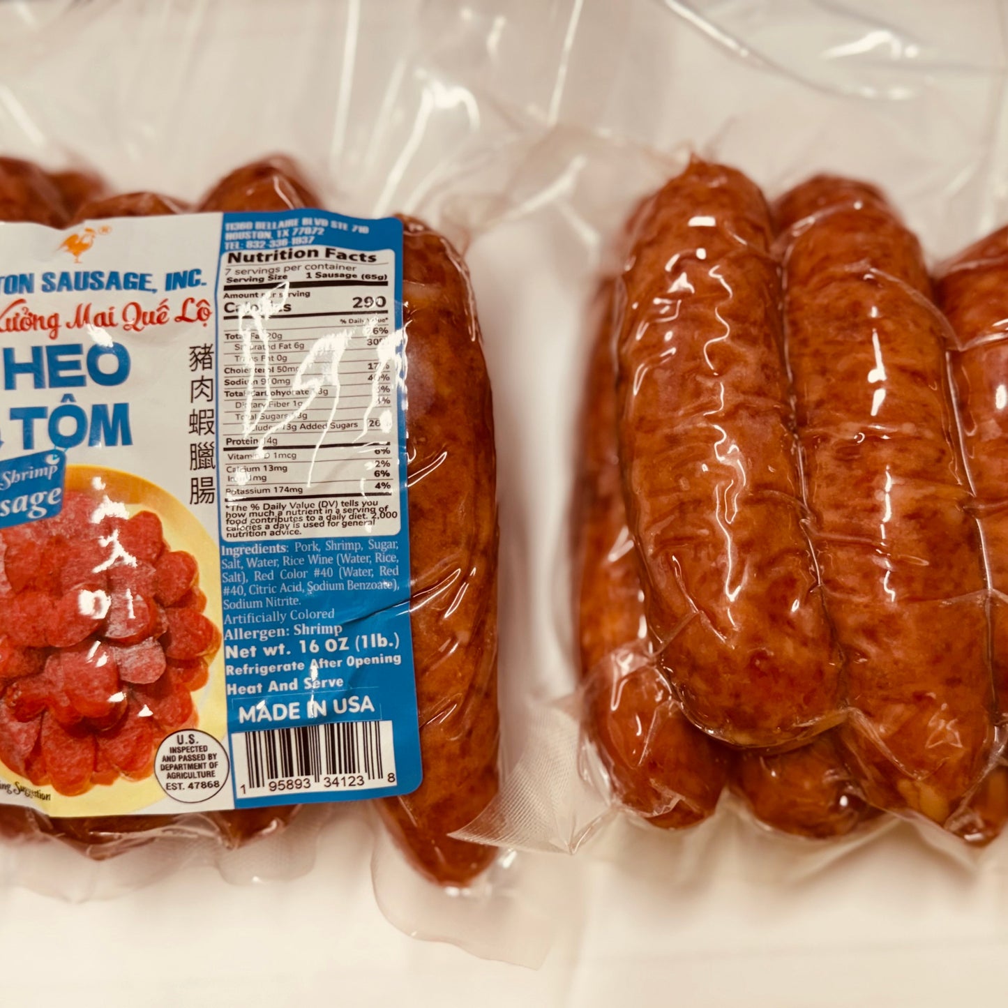 Mai Que Lo Sausage Pork &amp; Shrimp 1 lb/454 g