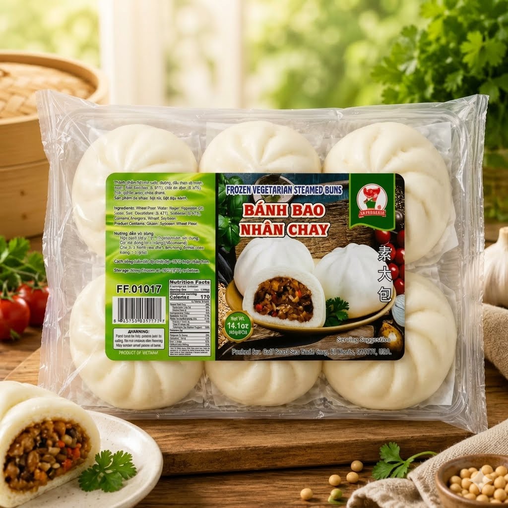 BANH BAO NHAN CHAY / VEGETARIAN STEAMED BUNS 14OZ