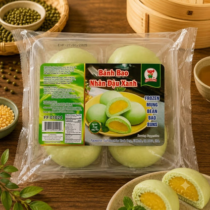 BANH BAO NHAN DAU XANH / MUNG BEAN BAO BUNS 7OZ