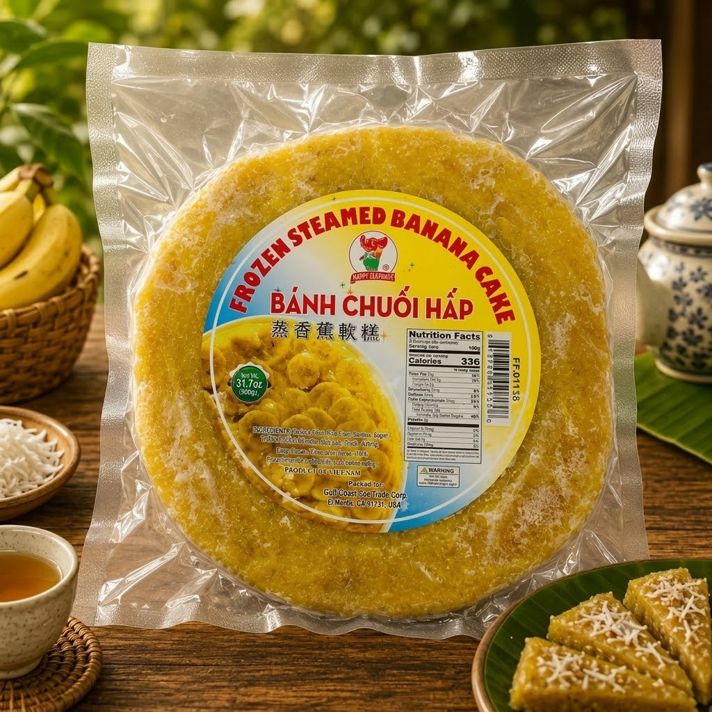 BANH CHUOI HAP / FROZEN STEAMED BANANA CAKE 15.5OZ