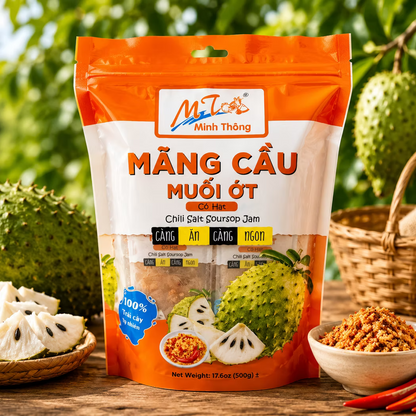 MANG CAU MUOI OT CO HAT/DRIED SOURSOP 500G X 20BAGS, 22.05LBS/CS