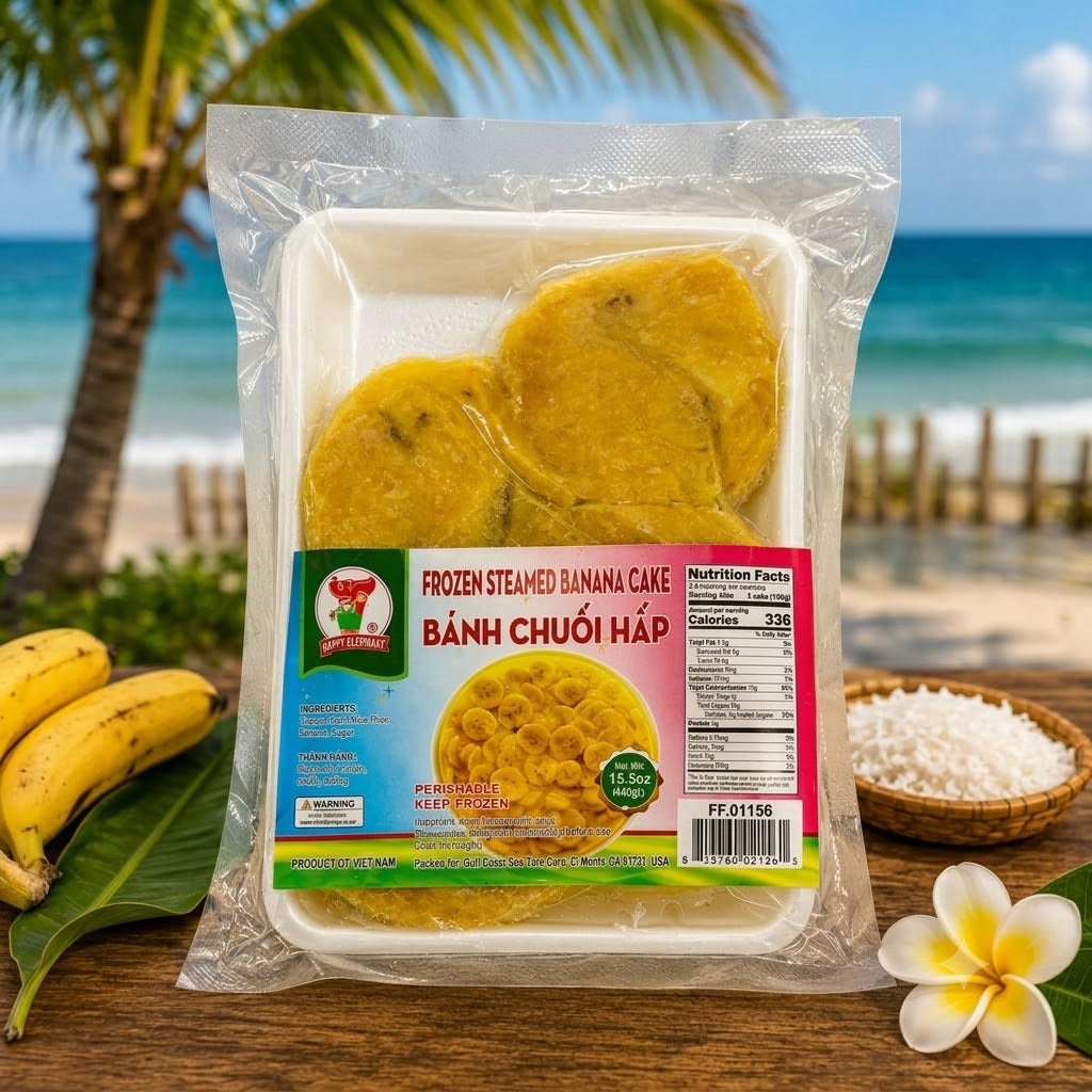 BANH CHUOI HAP / FROZEN STEAMED BANANA CAKE 2LBS