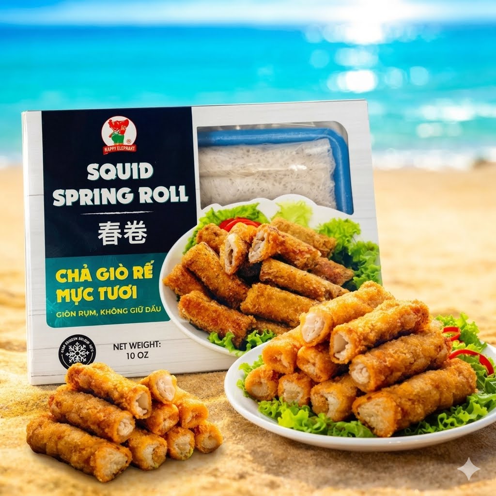 CHA GIO RE MUC TUOI / FROZEN SQUID SPRING ROLL 10OZ