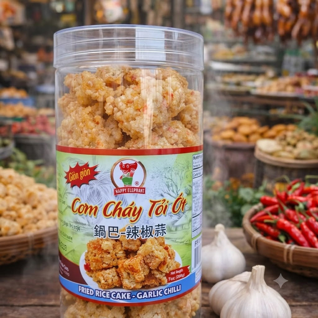 COM CHAY TOI OT / FRIED RICE CAKE - GARLIC CHILLI 200G