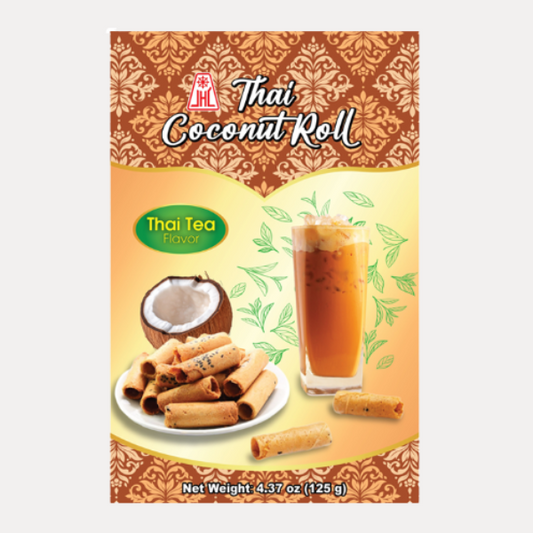 Bánh Quế dừa vị trà sữa Thái - JHC (BAG) THAITEA COCONUT ROLL 4.3OZ