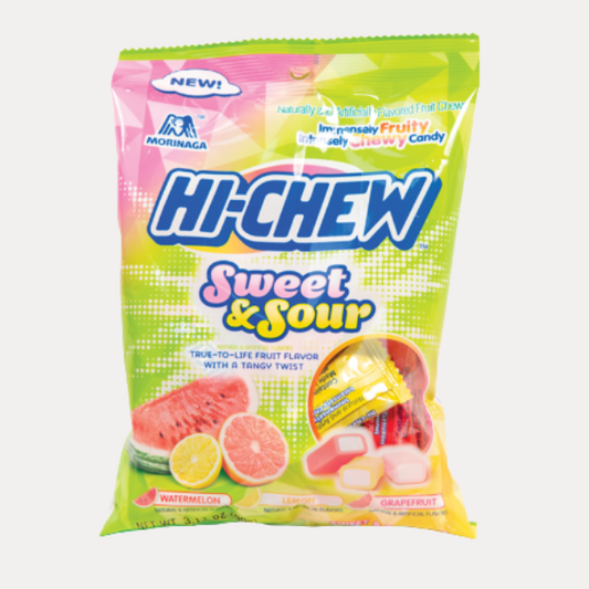 Keo deo vi Cam, Chanh, Dua Hau - HI CHEW SWEET & SOUR 3.17oz