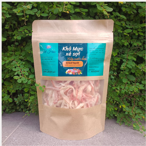 Shredded dried squid steamed with coconut water 0.33 lb/150 g