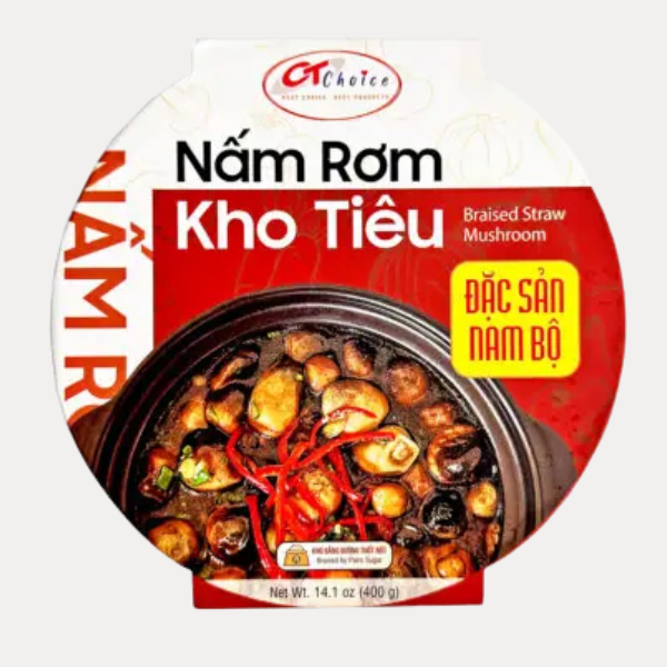 Braised Straw Mushrooms with Pepper - 14.1oz (400g) /box