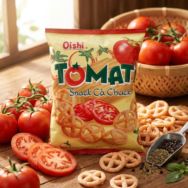 O-08 Chips Oishi (Ca Chua - TOMATO FLAVORED) 65g
