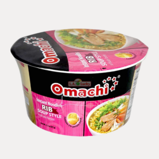 OMACHI Mì Sườn Hầm Thố 87g - OMACHI  Instant Noodles PORK Rib Soup Style BOWL 87g