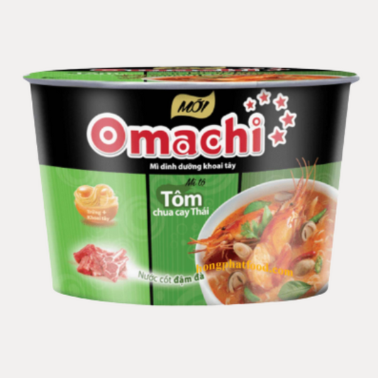 OMACHI Mì Tôm Chu cay Thố 87g - Omachi Instant Noodle  Hot Sour Shrimp BOWL 87g