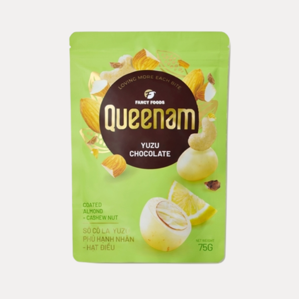 Socola Yuzu phu hat hanh nhan hat dieu - Yuzu Chocolate Coated Almond-Cashew Nut 75g