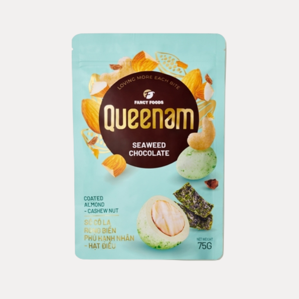Socola rong bien phu hat hanh nhan hat dieu - Seaweed Chocolate Coated Almond-Cashew Nut 75g