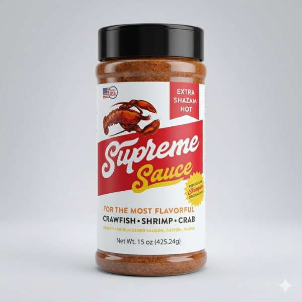 Supreme Sauce Extra Shazam Hot crawfish - shrimp - crab -  15OZ