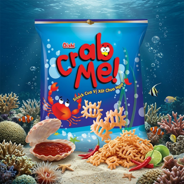 O-05 OISHI – SNACK CUA VI SOT CHUA NGOT (CRAB SWEET AND SOUR SAUCE FLAVOR) 65g
