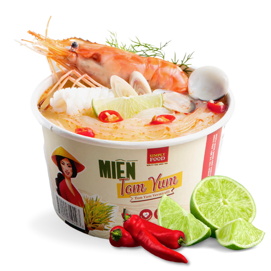 Mien Tom Yum - Instant Thai Flavored Glass Noodle Soup, 1h: 2$- 1box( 9h : 17$)