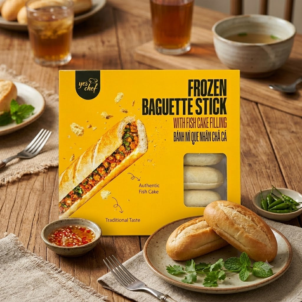 Banh Mi Cha Ca Viet Nam (5pcs/pack) - Frozen Vietnamese Baguette With Fish Cake 400g