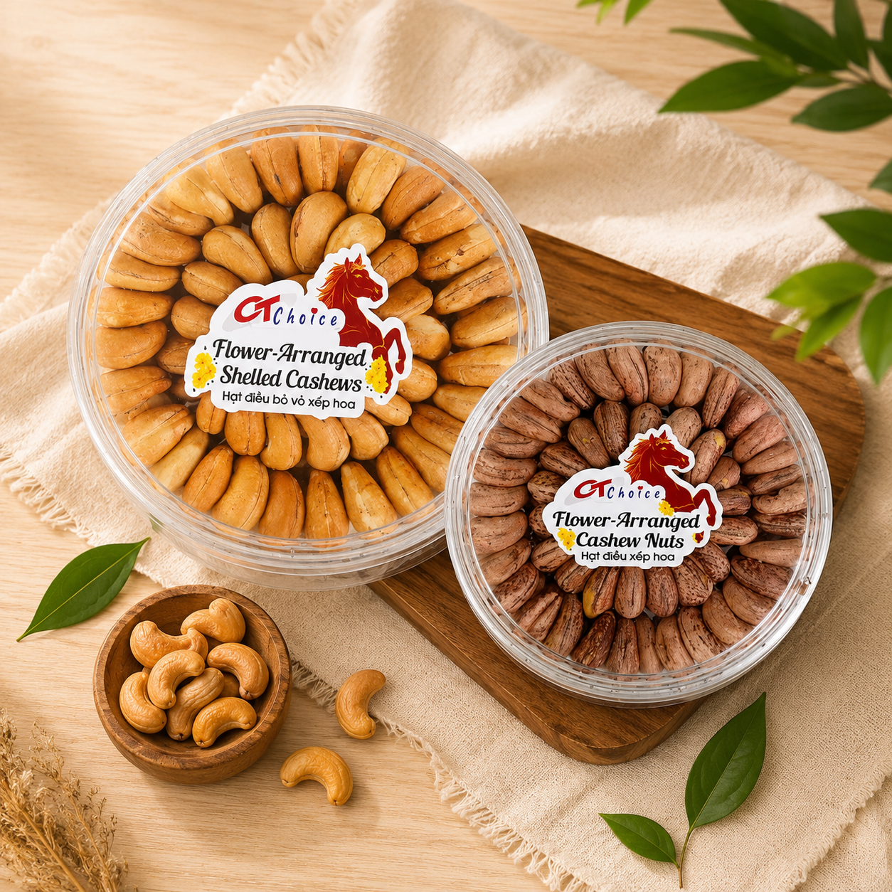 Hat dieu xep hoa con vo -Flower Arranged Shelled Cashews 320g