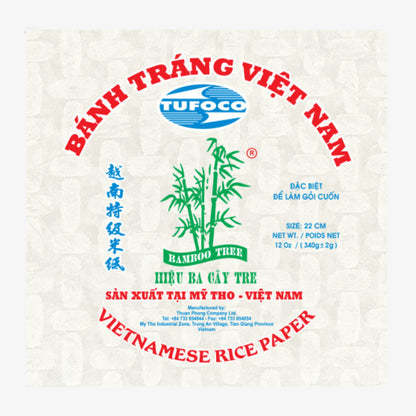 Banh trang vuong 3 Cay tre 22cm - (Three Bamboo Brand) Square Rice Paper