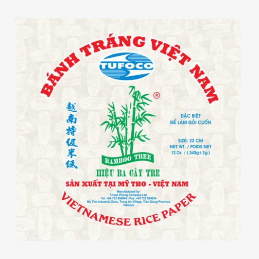 Banh trang vuong 3 Cay tre 22cm - (Three Bamboo Brand) Square Rice Paper