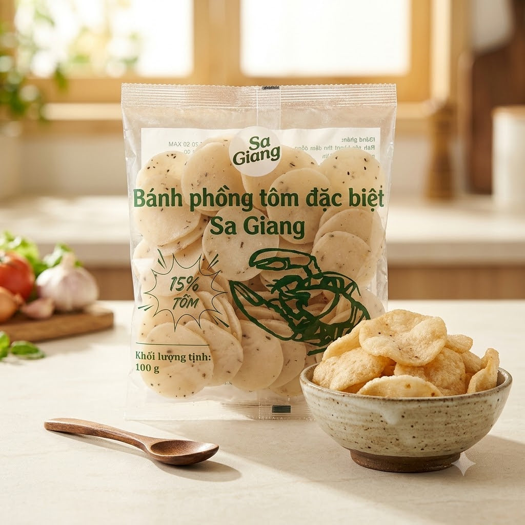 Banh phong tom Sa Giang