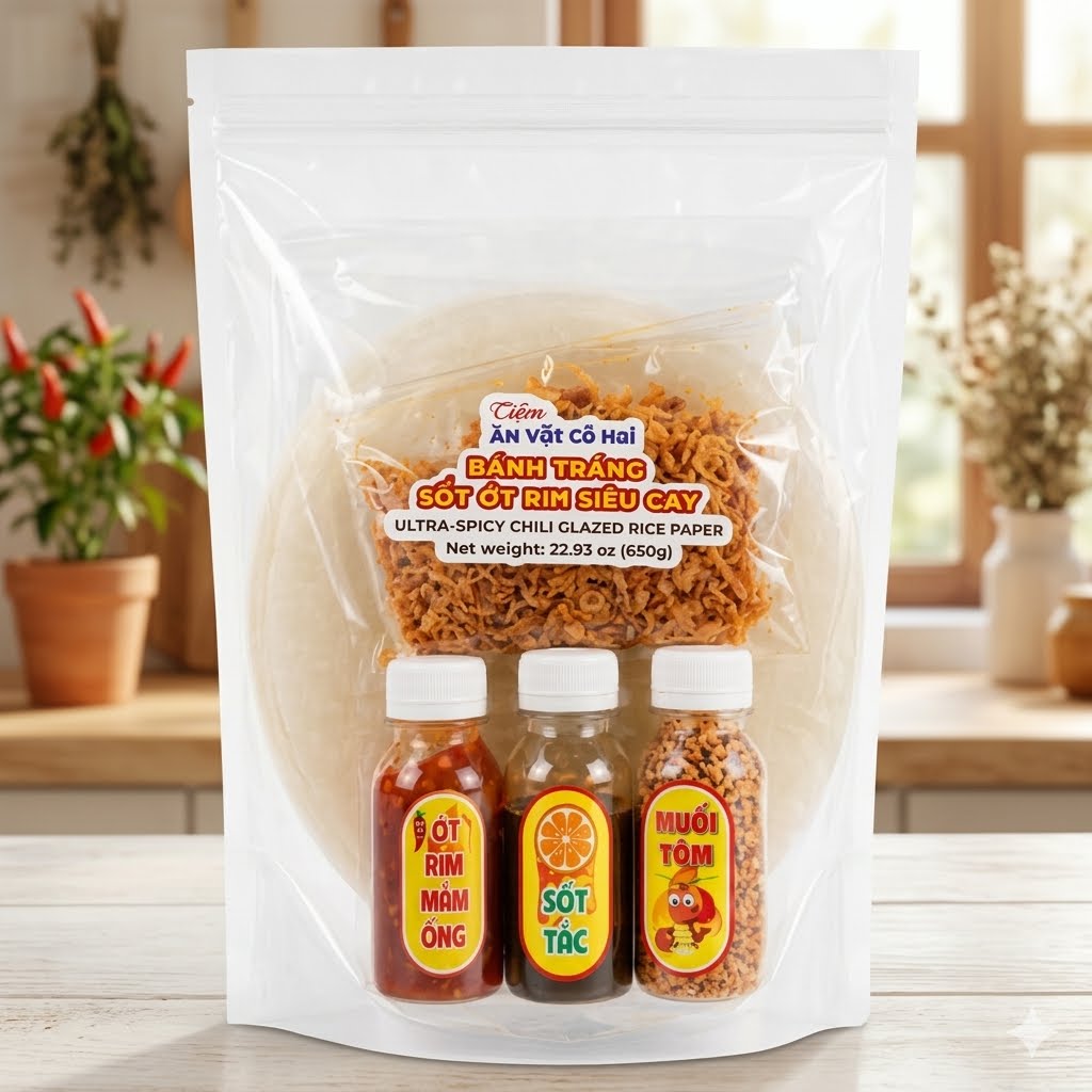 Banh trang sot ot rim sieu cay/ Ultra-Spicy Chili Glazed Rice Paper * 650g