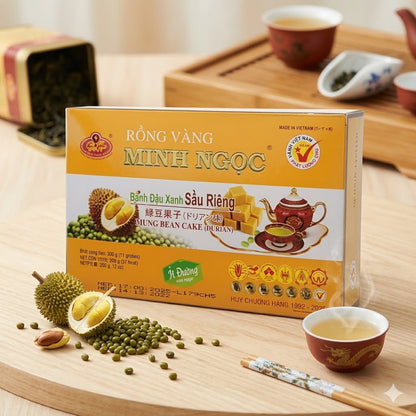 Banh dau xanh Minh Ngoc vi sau rieng (it duong)/ Minh Ngoc Green Bean Cake Durian flavor (low sugar) * 280g
