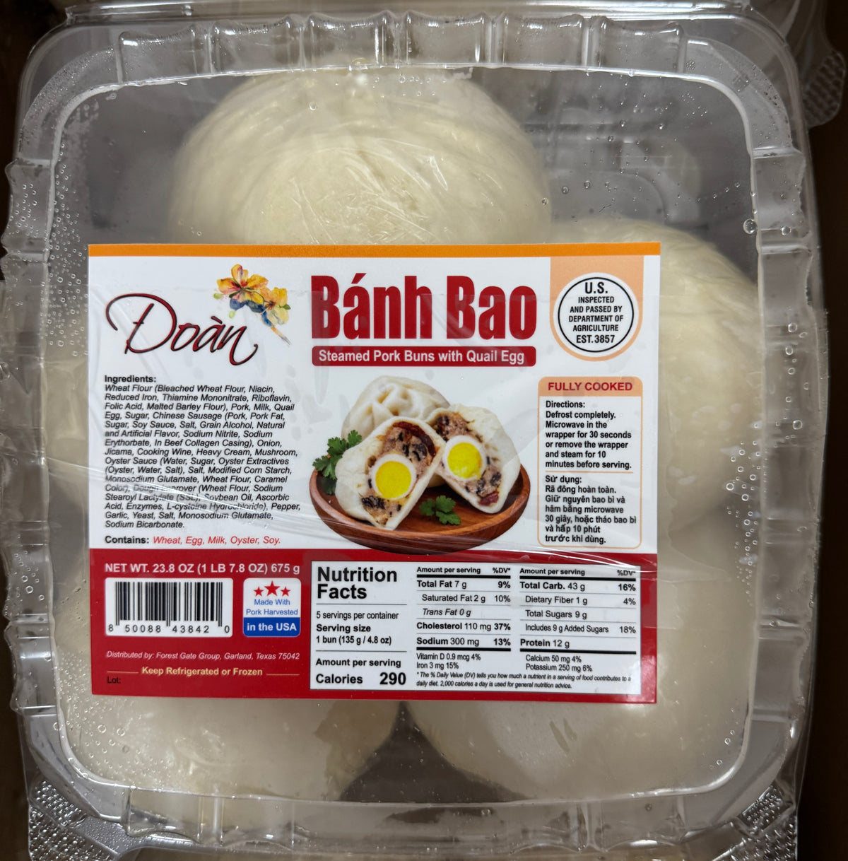 BANH BAO 5 CAI NHAN TRUNG CUT - DOAN CHA OC