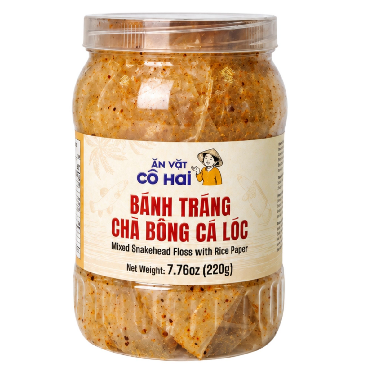 AVCH92 - Banh Trang Cha Bong Ca Loc/ Mixed Snakehead Floss With Rice Paper * 220g x 20 Units