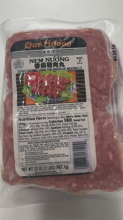 Nem Nuong Que Huong - Cured BBQ Pork Que Huong 2LB