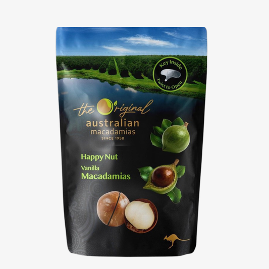 Australian Macadamia Nuts 225 g - Au Happy Nut Vanilla Macadamias