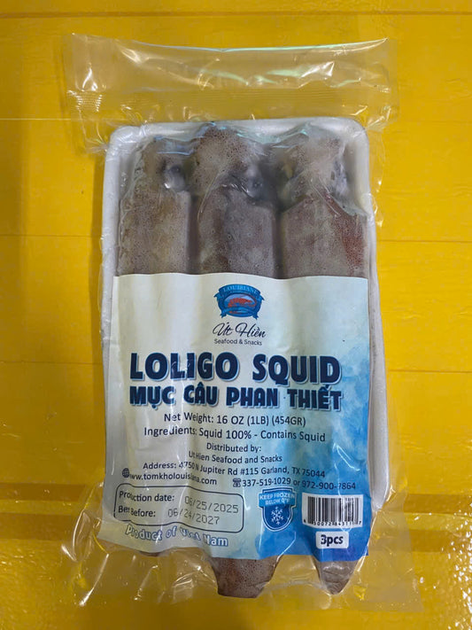 Muc cau Phan Thiet loai 1 (3Pcs/pack) - Loligo Squid 1lb